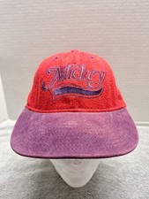 Mickey Mouse Vintage Disney Snapback Cap/Hat Red Purple, Very Good Condition