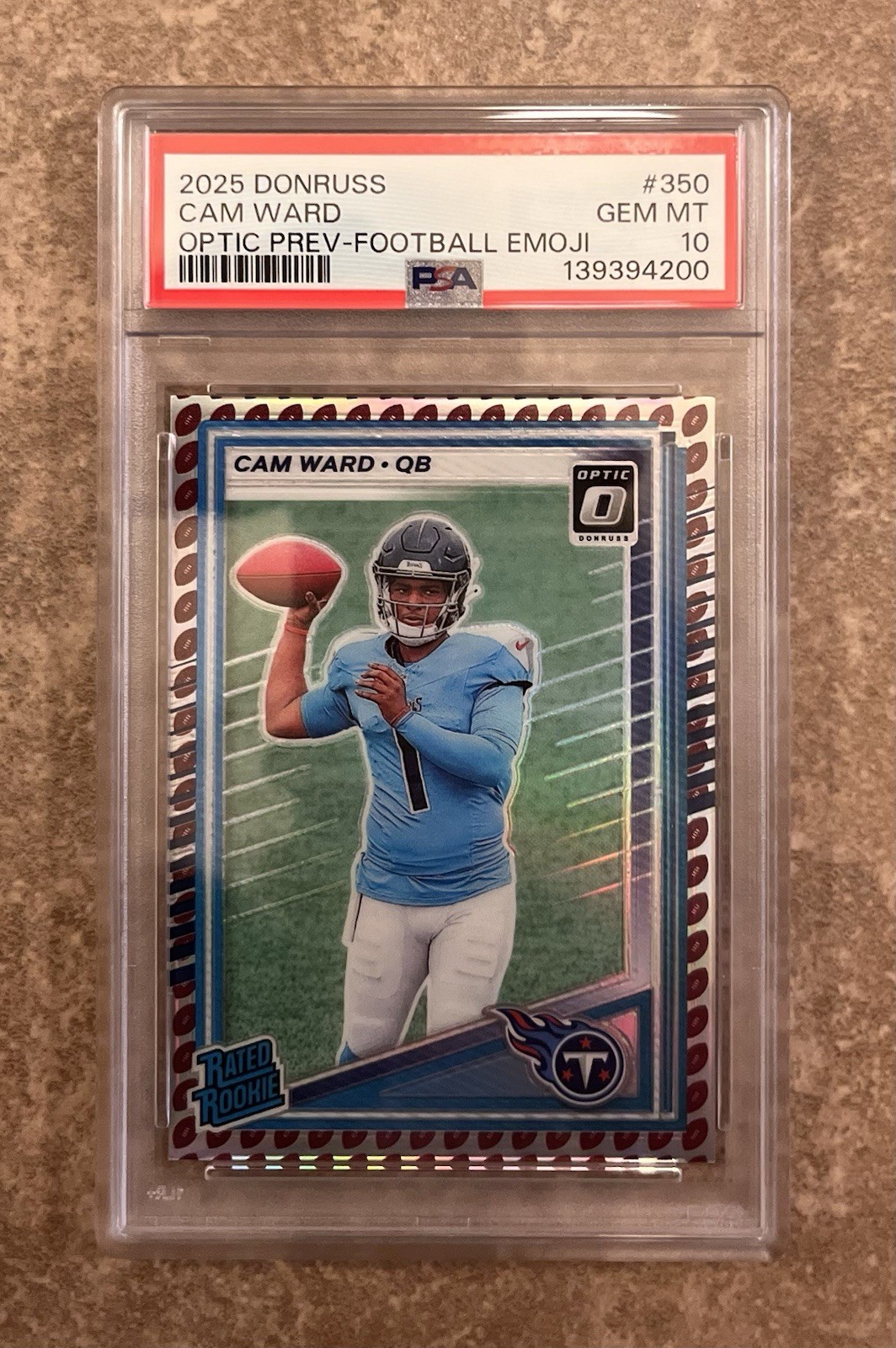 2025 Donruss - Cam Ward RR #350 Optic Preview Football Emoji (RC) Pop 1 💥