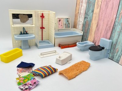Badezimmer Modella Puppenhaus Puppenstube 70er Jahre Puppenmöbel