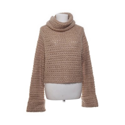 Amisu Knitwear, Rollkragenpullover, Größe: M, Beige, Einfarbig, Grobstrick #KK1