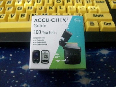 100 ACCU-CHEK GUIDE 1 BOX OF 100 TEST STRIPS, EXP 4-10-2027, GOOD SEALED BOX