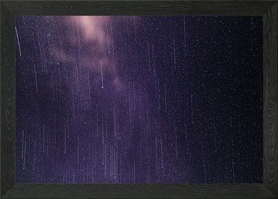 Nachthimmel mit Meteorschauer Gerahmtes Wandbild Poster Leinwanddruck Bild