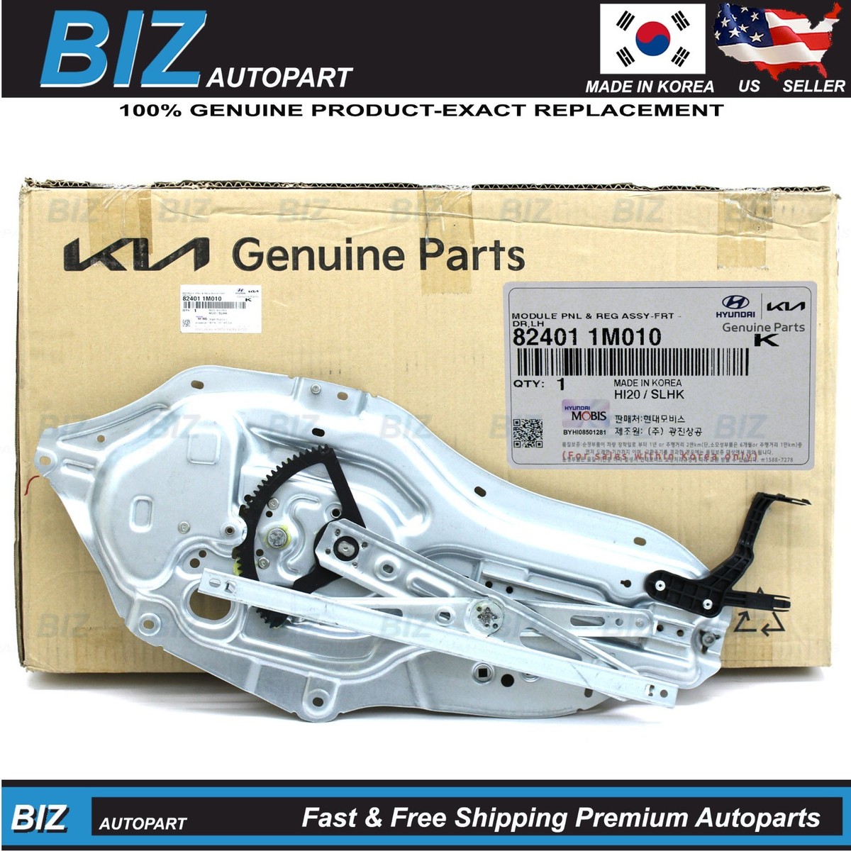 Genuine 2013 Forte Front Driver Window Regulator Assembly 82401