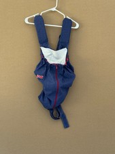 VTG Snugli 2 Original Baby Carrier Pack Navy Blue Denim Red Accents with Bib GUC