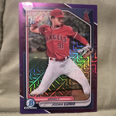  2024 bowman Chrome Prospects Joswa Lugo BCP-61 Angels Purple mojo /299