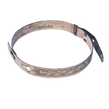 Antique Victorian Adjustable Rolled Gold Engraved Childs Buckle Bracelet 1886