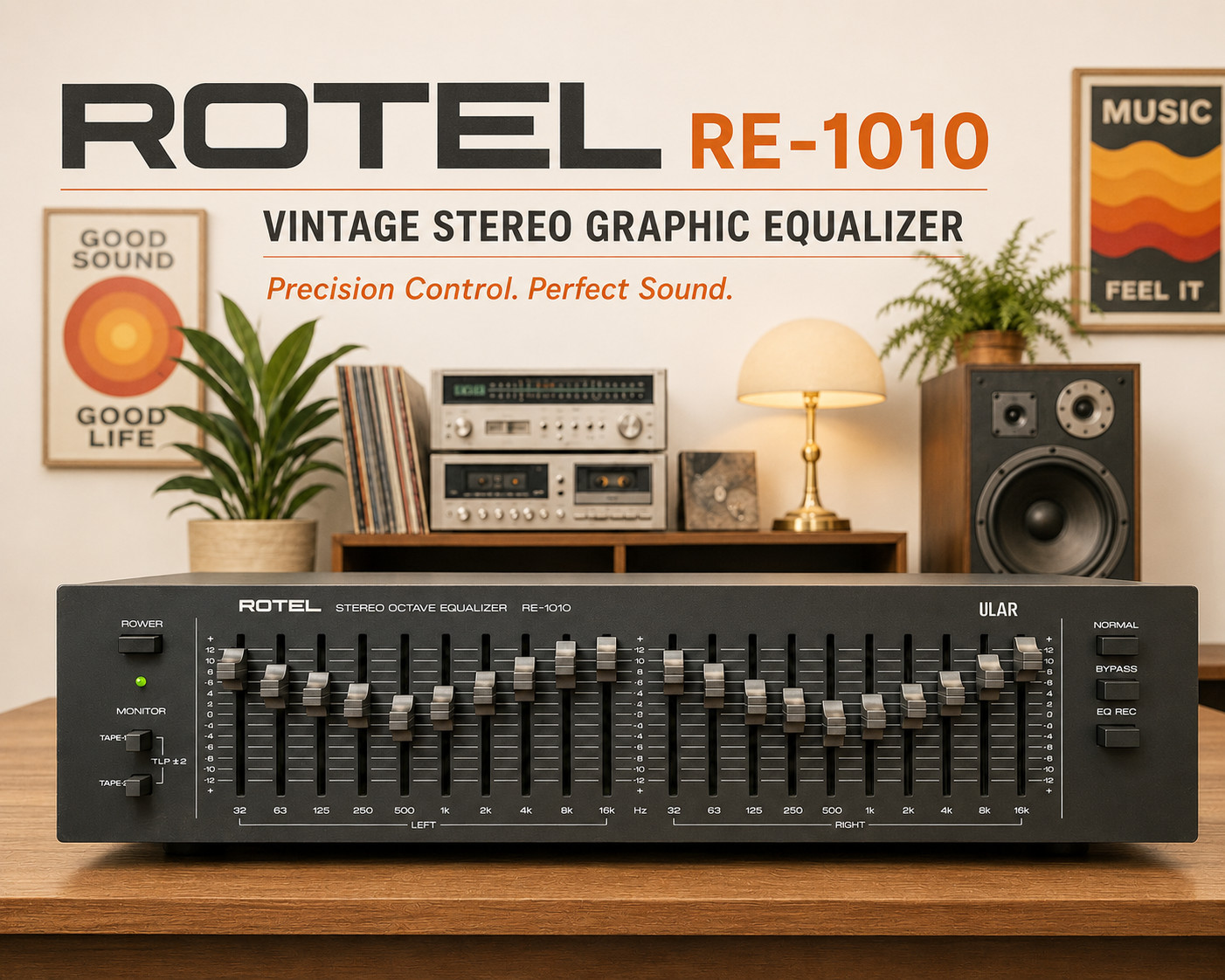 ROTEL RE-1010 🌈RaRe🌈 Vintage Stereo Graphic Equalizer