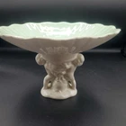 VTG Red Wing Cherub Compote. #761. Made In USA 2 Yellow Factory Errors.