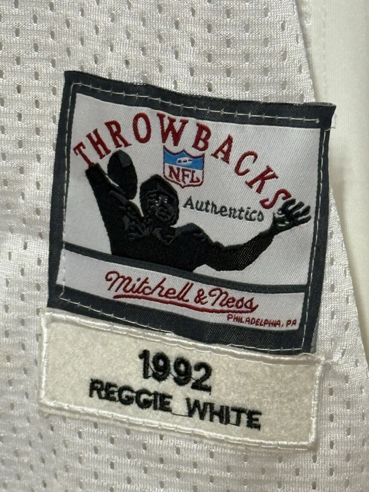 Vtg Throwback Mitchell & Ness Reggie White Philadelphia Eagles Jersey Size 48/M - Image 3 of 4
