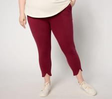 Denim  Co. Women's Pants Sz L Active Duo Slim-Leg Crop Red A653839