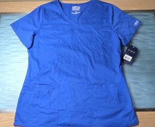 Cherokee Workwear Core Stretch Women's Medium Scrub Top Royal Blue