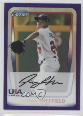 2011 Bowman Draft Chrome Prospects Retail Purple Refractor Jordan Sheffield e5r