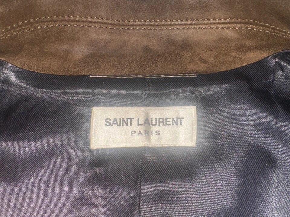 Saint Laurent SS2016 Suede Jacket by Hedi Silmane in brown, size 42 - Image 4 of 4