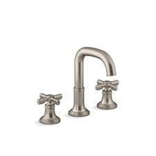 KOHLER Paces Widespread Bathroom Faucet Cross Handles Vibrant Brushed Nickel