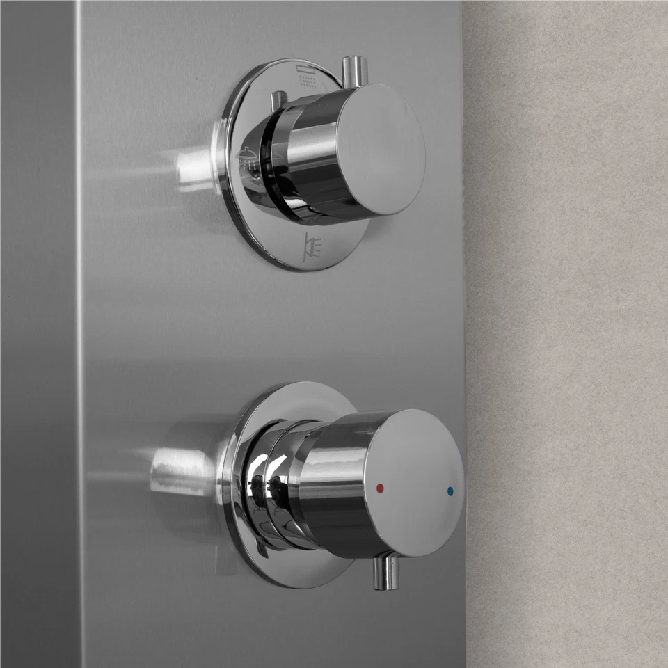 Colonna Pannello doccia idromassaggio acciaio inox soffione cascata e doccetta - Immagine 3 di 4