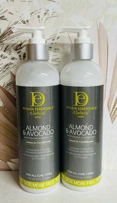 2-Pack Design Essentials ~ Almond & Avocado Detangling Leave-in Conditioner 12oz
