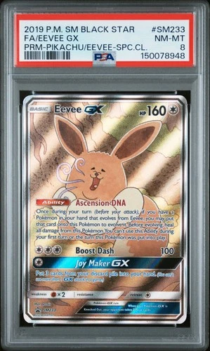 2019 Pokémon Eevee GX SM233 Black Star Promo PSA 8