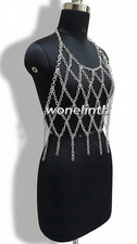 Medieval Aluminum Chainmail Women  s Handmade Armor Top LARP Cosplay Festival Wea