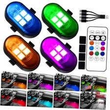Upgraded Wireless LED Lights for Car, Rechargeable Interior Car Lights 4pcs