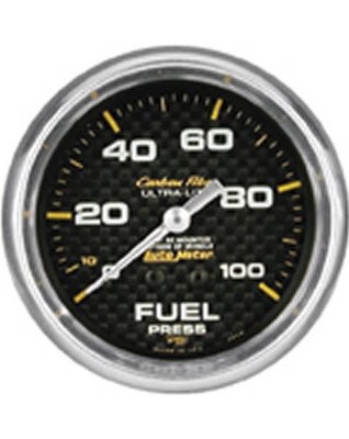 Autometer 4812 Carbon Fiber Ultra-Lite Mechanical Fuel Pressure Gauge 2 5/8'' Dia