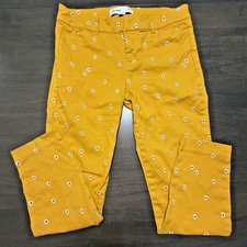 Old Navy Pixie Pants in Yellow Floral Size 8 Preppy Classic Career Casual