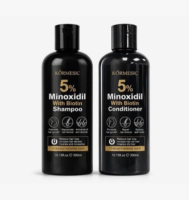 KORMESIC Minoxidil 5% Hair Grower Shampoo & Conditioner For Hair Loss 300 ml eac