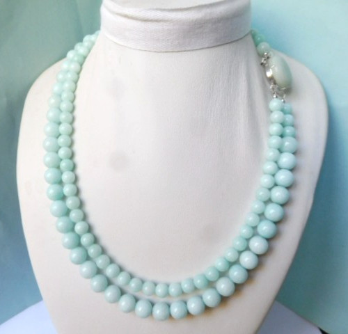 Collier en Amazonite 2 Rangs - Un Cadeau de Sérénité aux Nuances Turquoise de 385 Carats