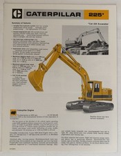 Vintage 1982 Caterpillar 225 Hydraulic Excavator Dealer Sales Brochure