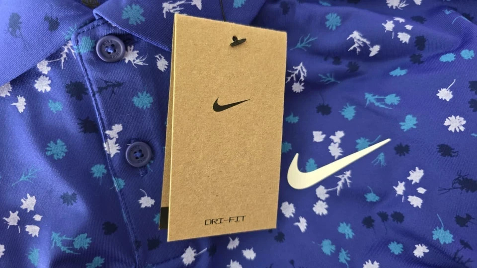 Nike Dri-FIT Men's Floral Comfort Stretch Golf Polo Deep Night S L