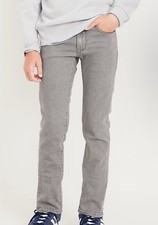 Cat and Jack Boys Gray Wash Stretch Straight Fit Adjustable Waist Jeans