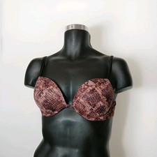 PINK Victoria's Secret Wear Everywhere Super Push Up Bra Reptile Print Size 34C