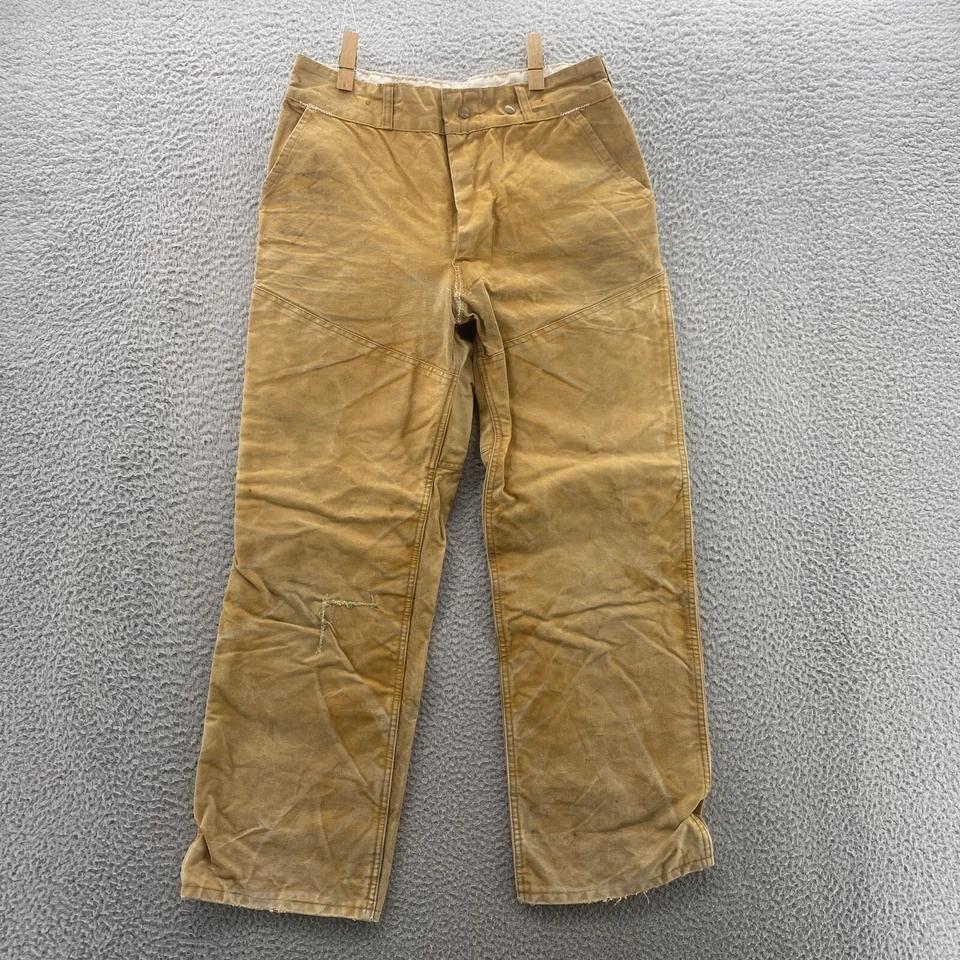 Vintage 70s Bone-DRY By Red Head Hunting Pants 30X26 Brown Double Knee Gorpcore - Image 2 of 4