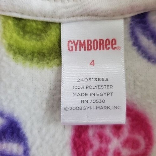 Vtg GYMBOREE Girls 4 white "candy" fleece hoodie - Picture 6 of 7