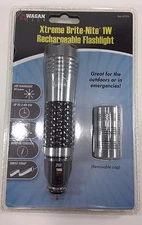 Wagan EL2596 Xtreme Brite-Nite Silver 1 Watt Rechargeable Flashlight 