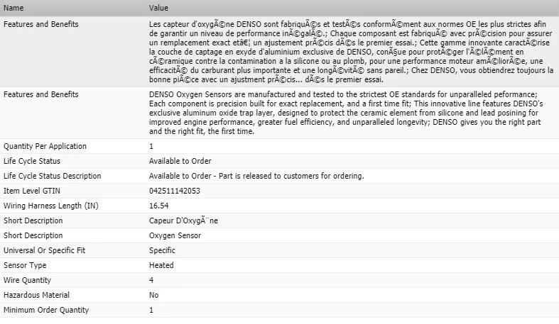 Sensor de oxígeno Upstream Denso para Chevrolet Prizm L4-1,8 L 1998-2002 Foto 2 de 4