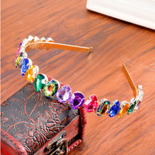 HANDMADE MULTI-COLOURED RHINESTONE HEADBAND HAIR ACCESSORY, BRIDAL OR RACES