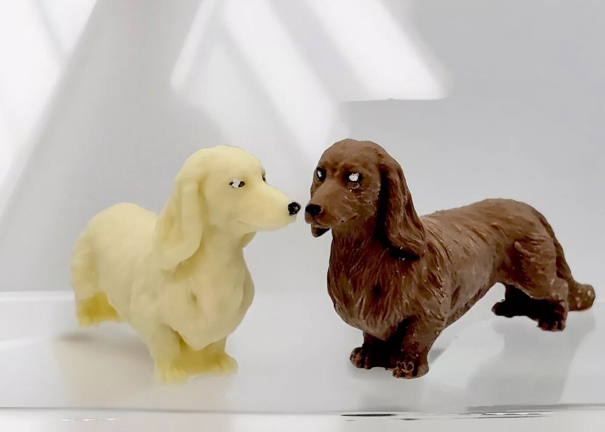 Two Freestanding Chocolate Dachshund Dogs Ideal Cake Topper of as