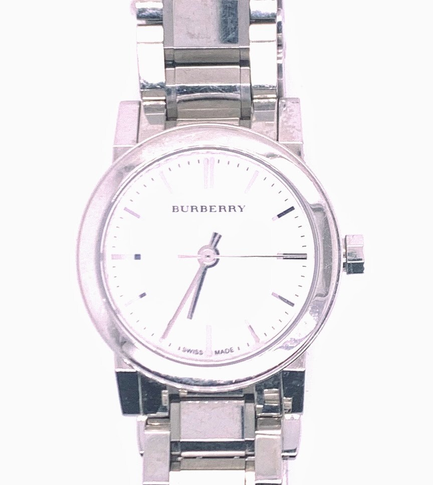 BURBERRY Womens Silver-Tone Watch 26mm BU9200 (Sized Small, read