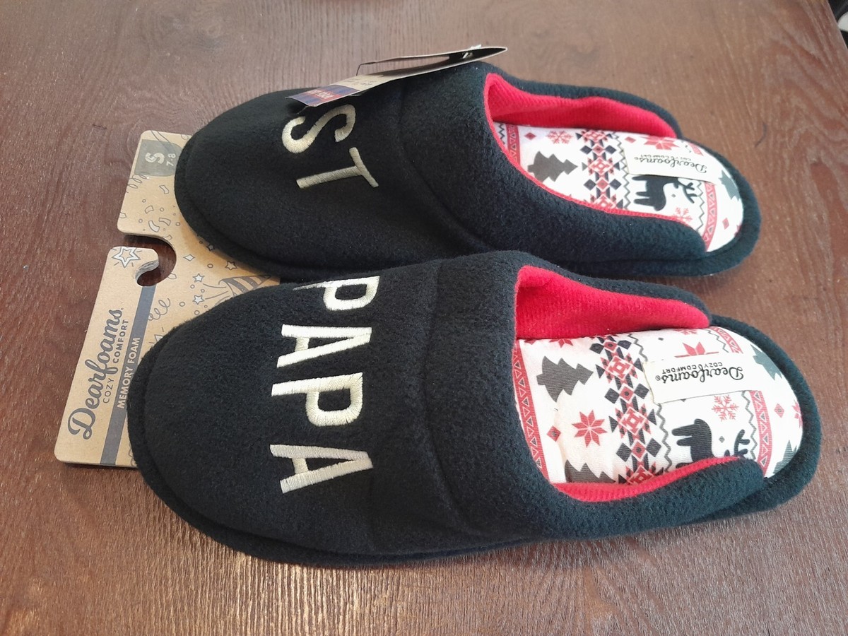 Mens Dearfoams Cozy Slippers Size Small 7-8 Best Papa House Shoes