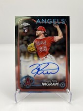 2024 TOPPS CHROME BASEBALL KOLTON INGRAM RC BASE AUTO RA-KI LOS ANGELES ANGELS