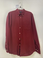 Dockers Stain Defender Button Up Dress Shirt Men's M Red Long Sleeve/ Pocket