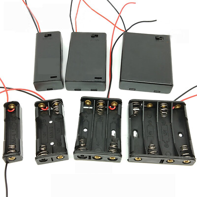 6x AAA Batteriehalter Mit Kabel | 4er Fach | 14cm Kabel | Für Elektronik-Projekte