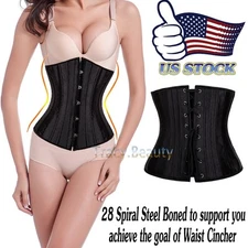 28 Steel Boned Belly Band Waist Trainer Cincher Body Shaper Underbust Corset USA