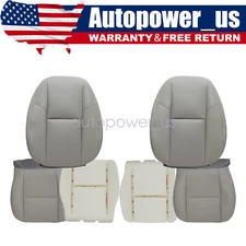 For 2009-2014 Cadillac Escalade Front Perforated Seat Cover / Foam Cushion Gray