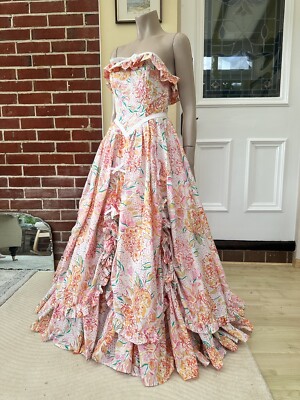 Vintage Laura Ashley 80s Floral Bo Peep Southern Belle Ballgown