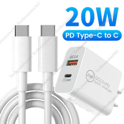 20W USB C Fast Charger PD USB C To C Cable Type C Power Adapter For iPad Pro/Air