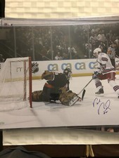 PETR PRUCHA NY RANGERS 16x20 PHOTO SCORING VS. ISLANDERS AUTOGRAPHED STEINER COA