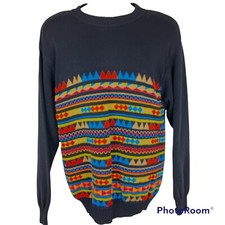 New United Colors of Benetton embroidered Sweater Mens size Large Made in Italy