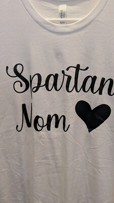SPARTAN MOM Michigan State University Bella Canvas Short Sleeve T-Shirt White L