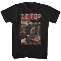 Zz Top Mens T-shirt Hombres Track Black 100% Cotton Tee In Sizes Sm - 2xl Zz Top Mens T-shirt Hombres Track Black 100% Cotton Tee In Sizes Sm - 2xl